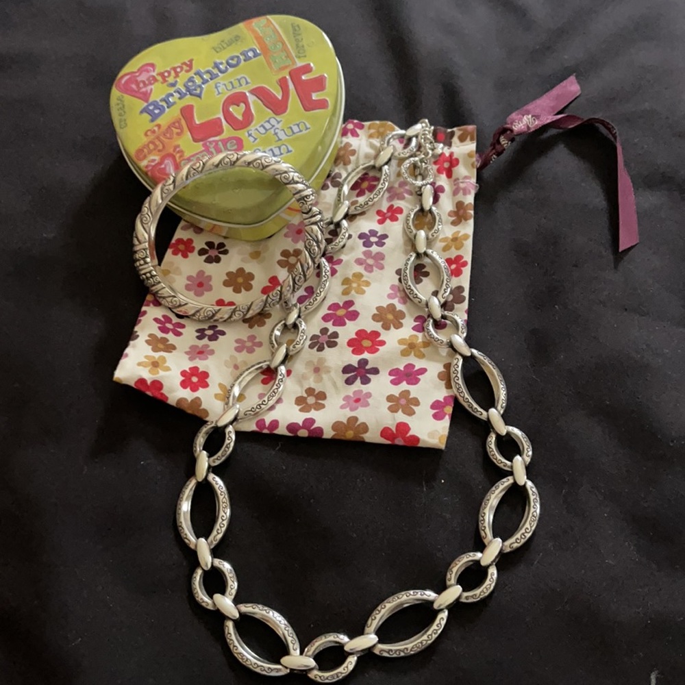 Brighton Chain Necklace and Bangle Bracelet